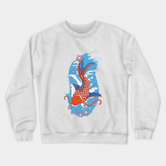 Vintage Japanese Koi Crewneck Sweatshirt by nickemporium1